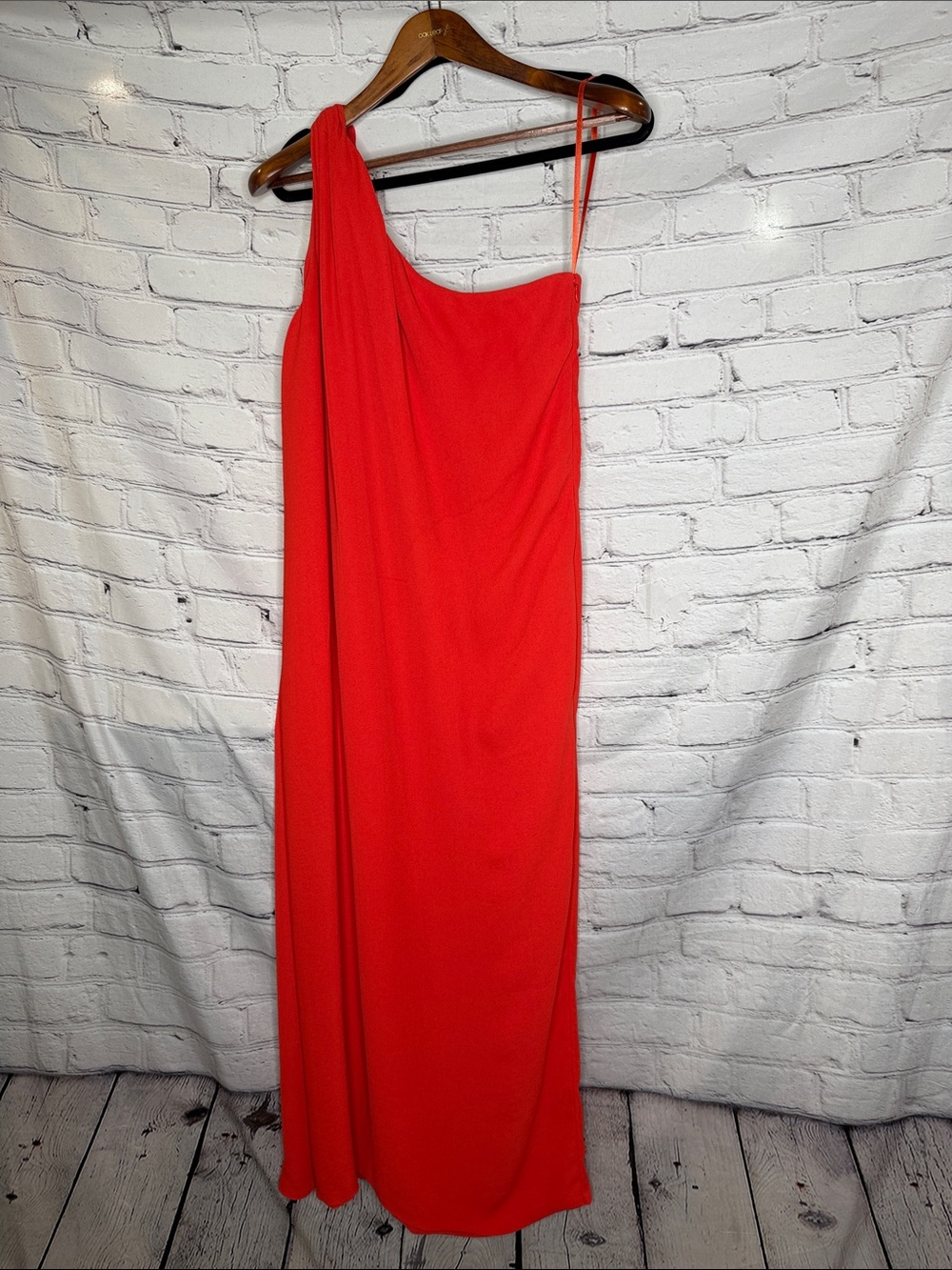 Diane Von Furstenberg One-Shoulder Red Maxi Formal Dress Size 14